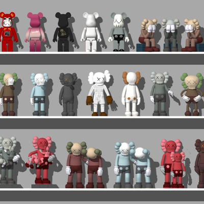  现代KAWS公仔玩具su模型 