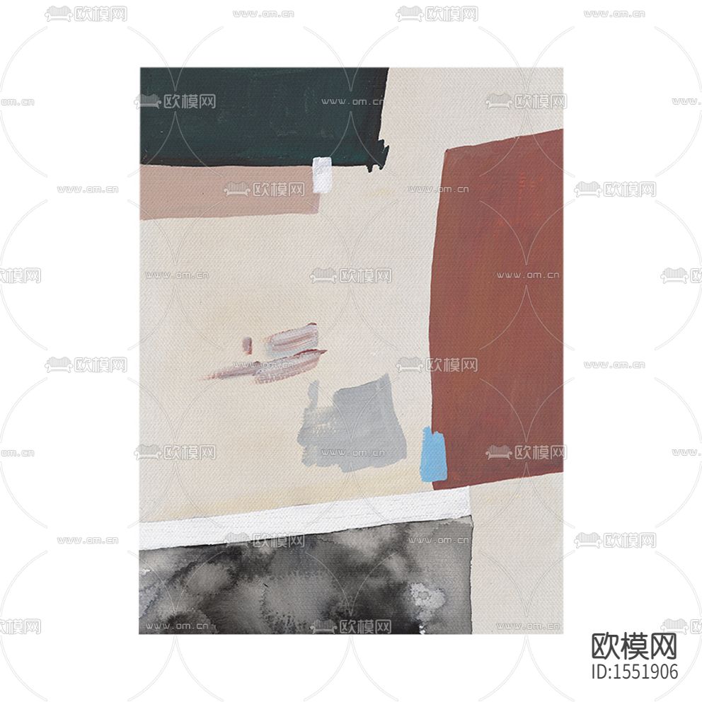 北欧创意抽象色块装饰画下载