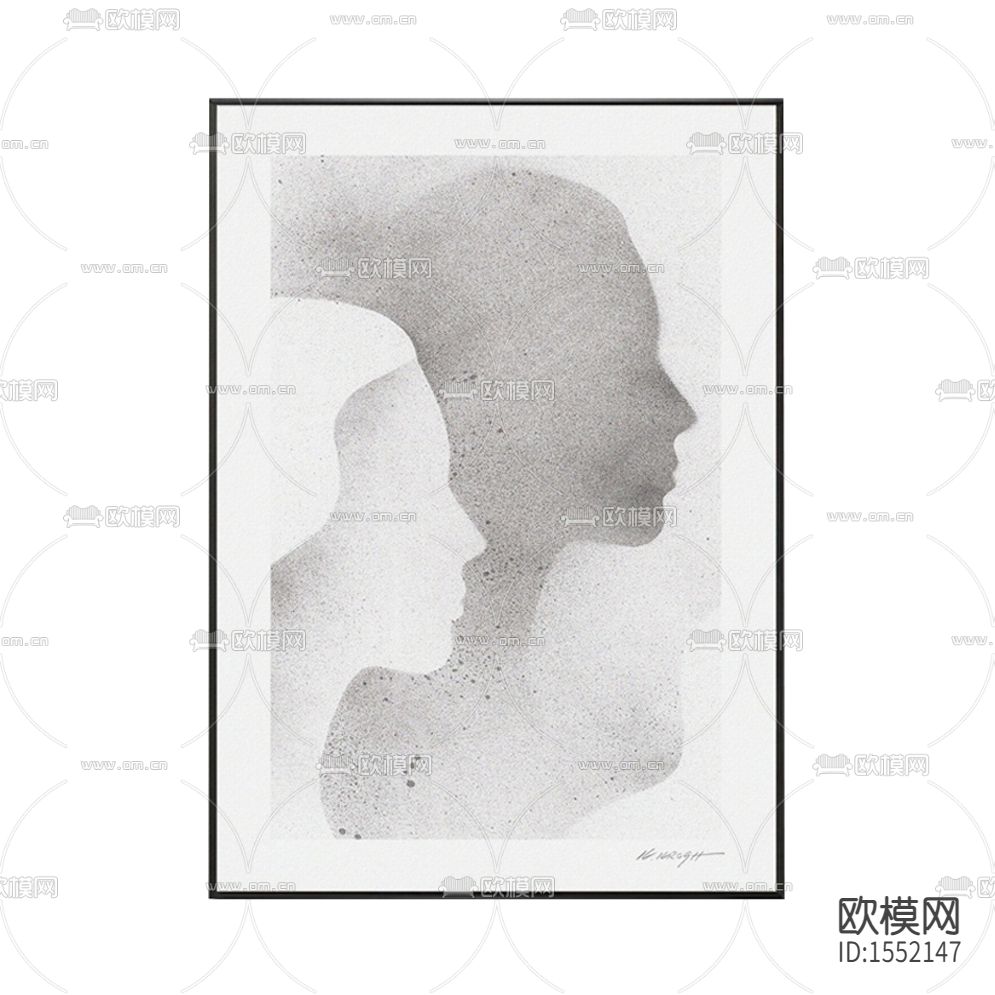 北欧简约创意抽象人像装饰画下载