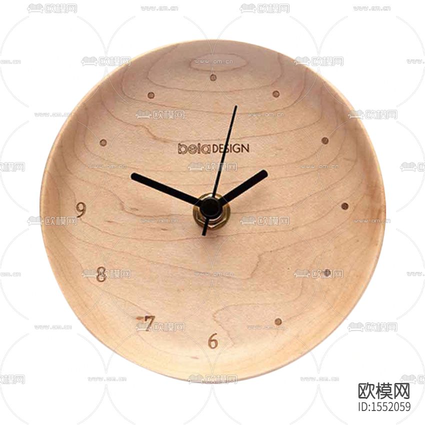 北欧极简创意实木圆形挂钟下载