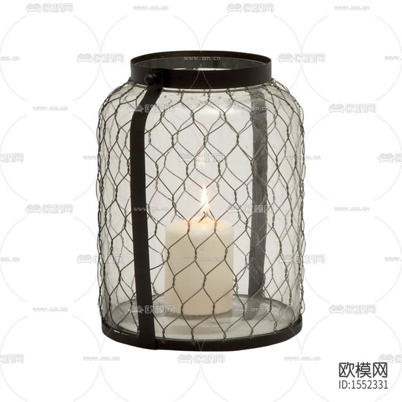 北欧简约金属网玻璃烛台下载