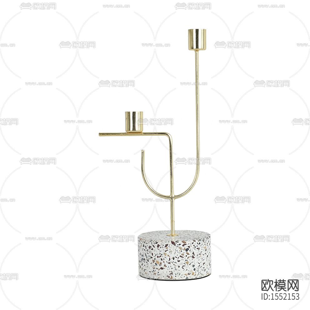 现代轻奢说模式金属烛台下载