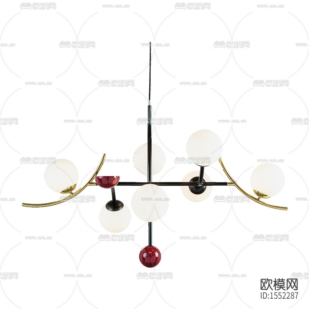 北欧轻奢创意金属玻璃吊灯下载