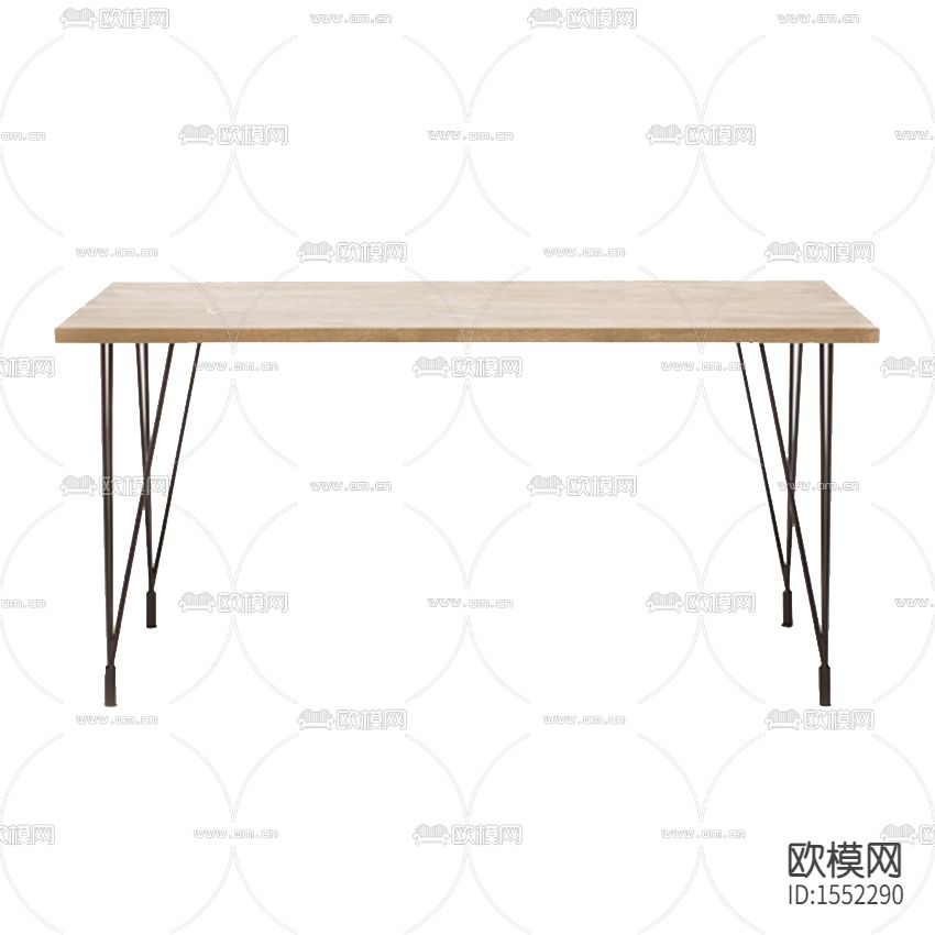 北欧简约实木铁艺餐桌下载