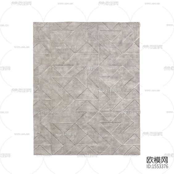 现代简约灰色几何凹凸面布艺地毯下载