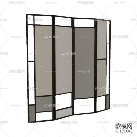 新中式简约实木折叠屏风下载