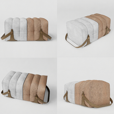  现代布艺脚踏su模型 