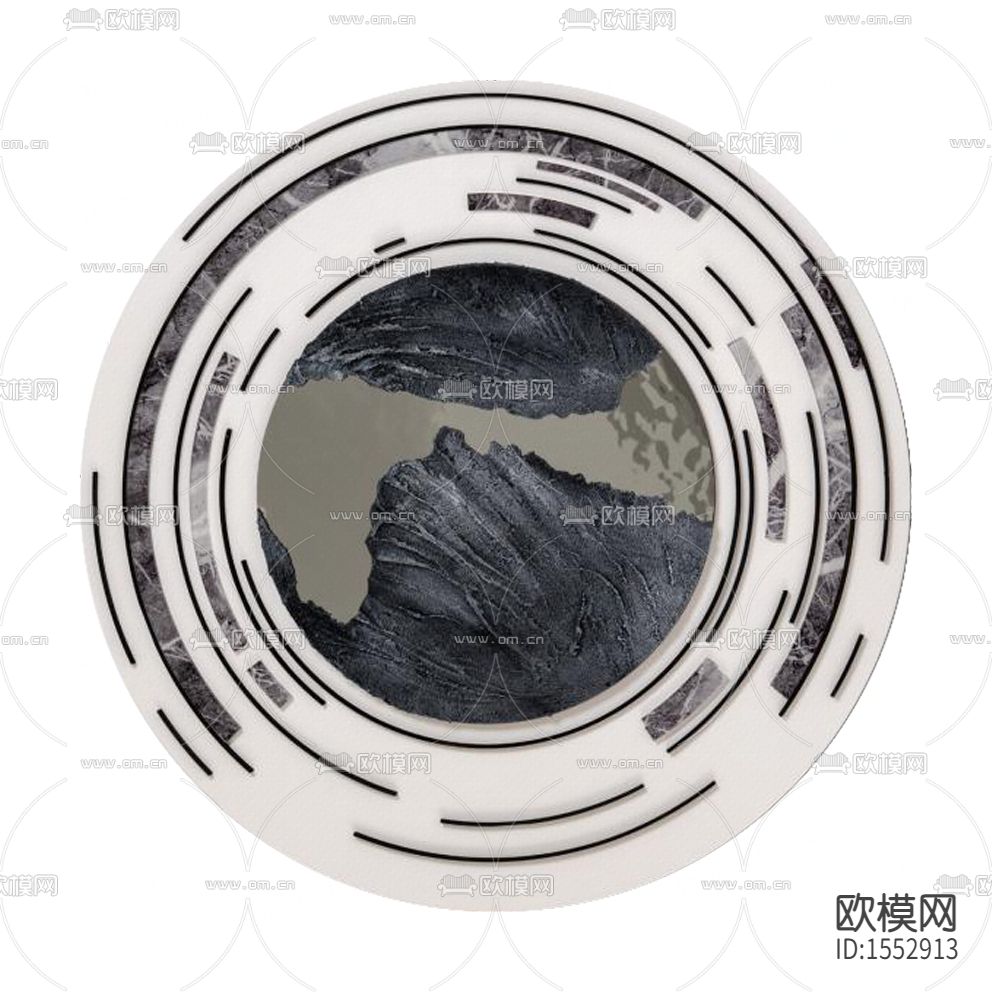 新中式轻奢创意圆形立体装置画