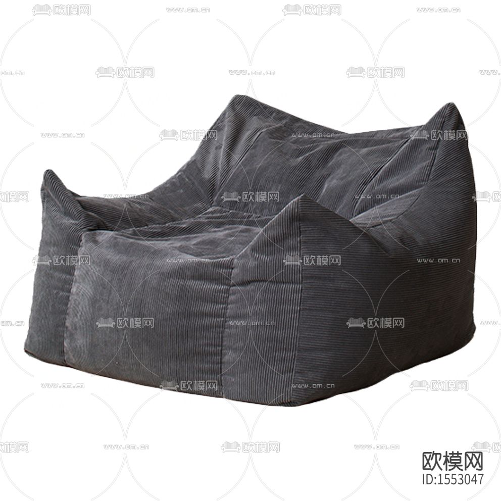 现代简约深灰色条纹布艺懒人沙发下载