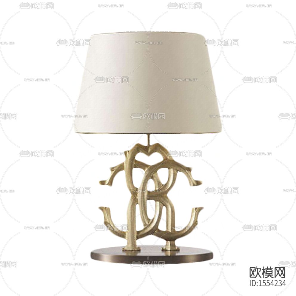 现代轻奢实木雕刻台灯下载