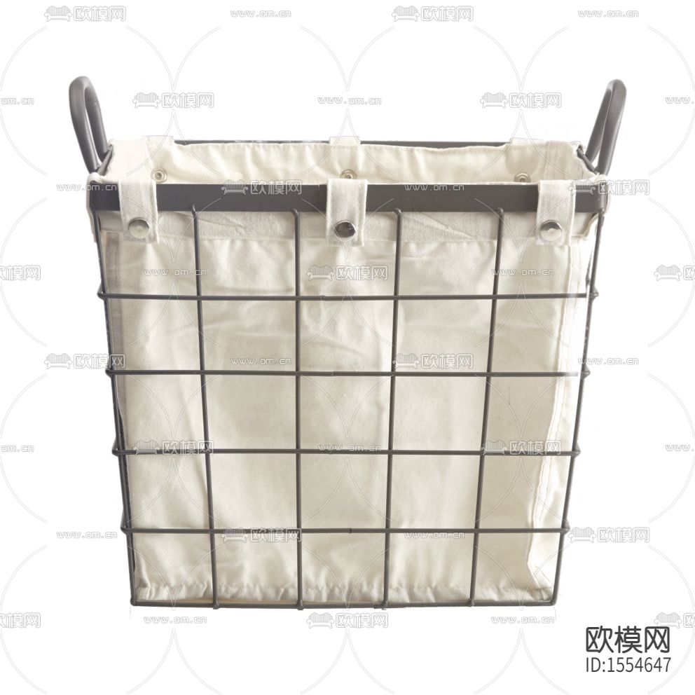 北欧简约铁网布艺收纳篮