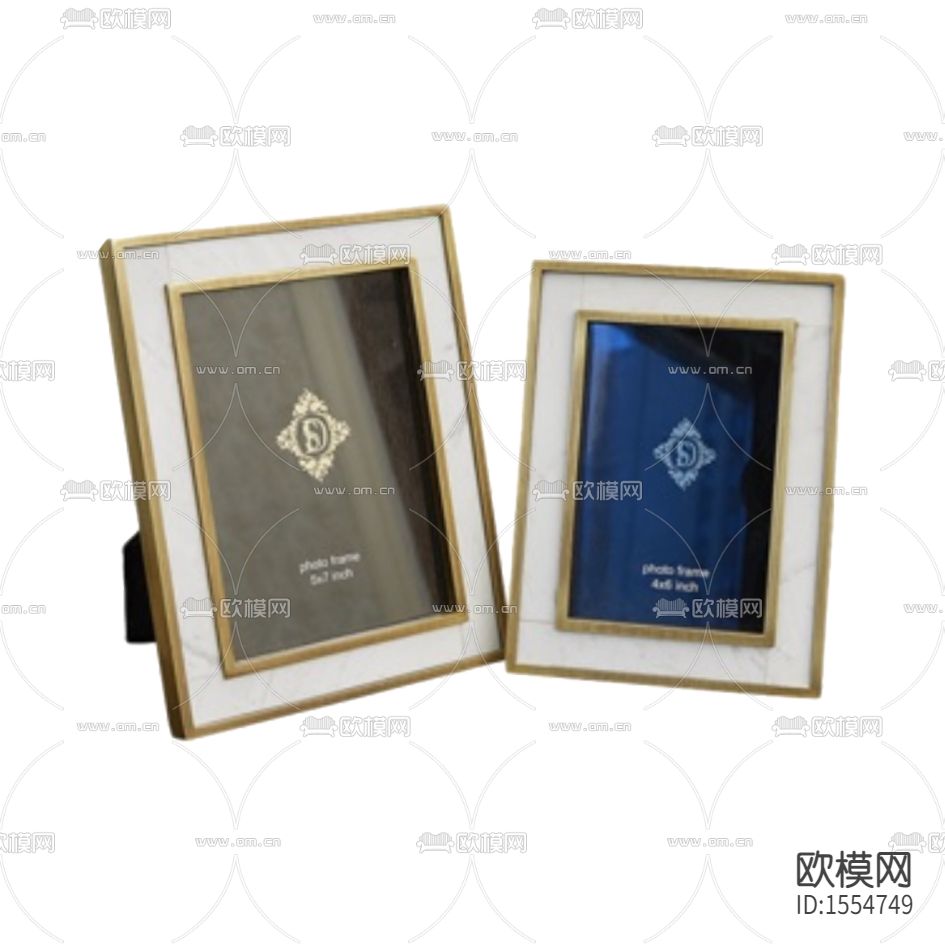 美式轻奢金属大理石相框