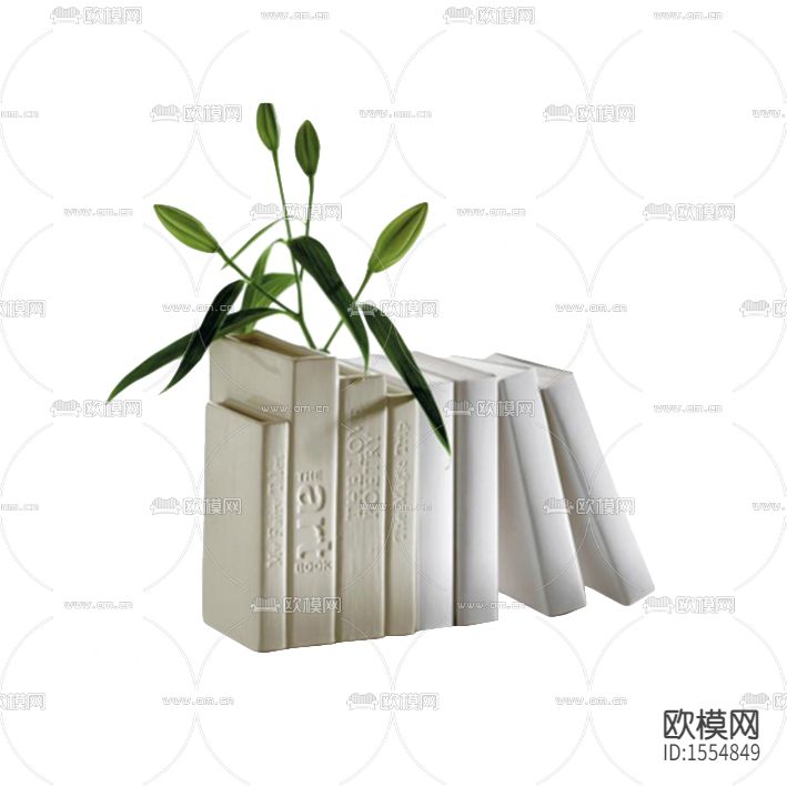 北欧简约白色陶瓷仿书籍造型花瓶下载