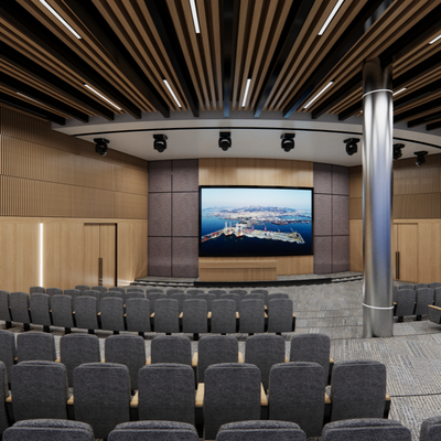  现代多功能报告厅su模型 