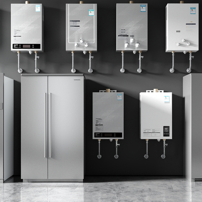  现代热水器冰箱su模型下载 