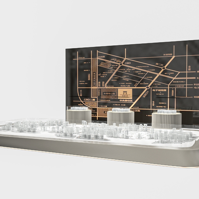  现代售楼处沙盘su模型 