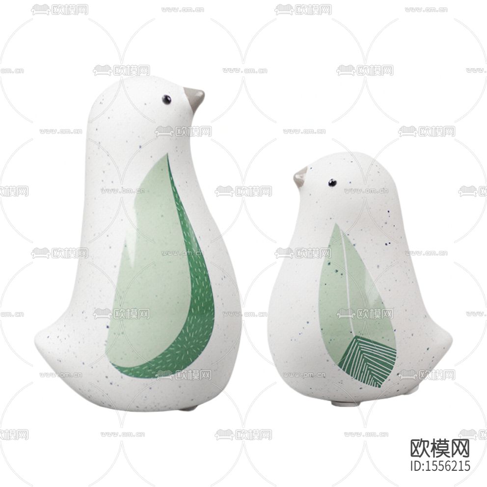 北欧简约白色陶瓷小鸟摆件下载
