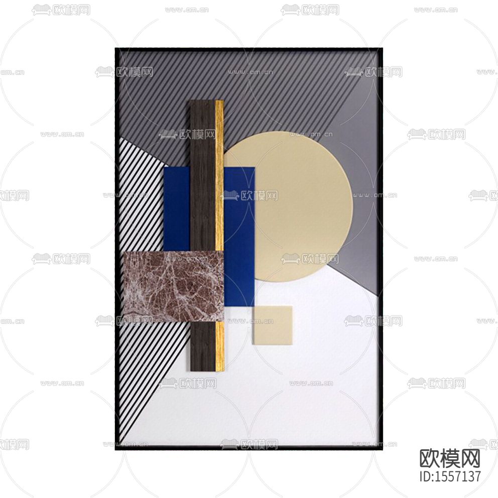 现代简约创意几何色块装饰画下载