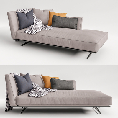 现代布艺贵妃椅su模型