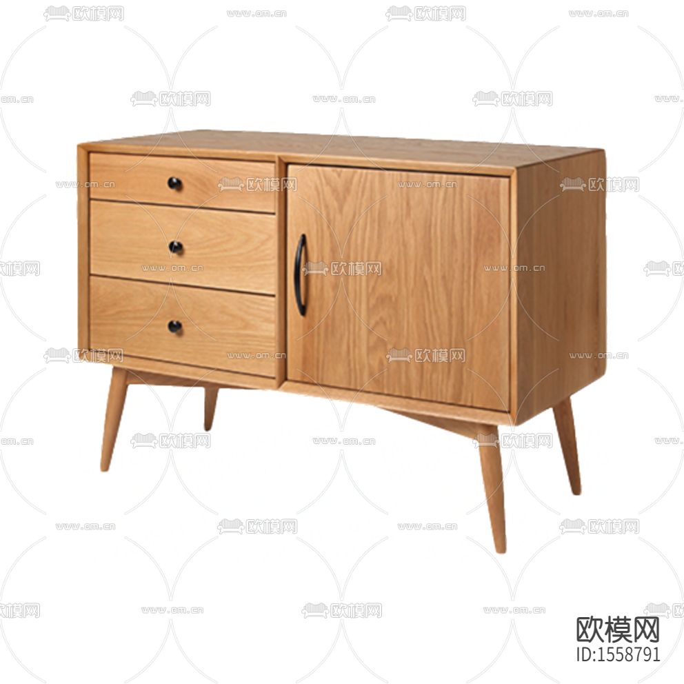 日式简约创意实木边柜下载