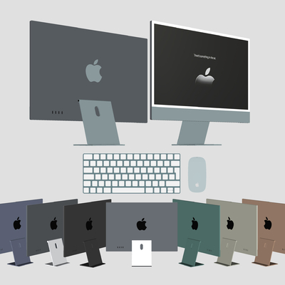  现代苹果电脑显示屏幕su模型 