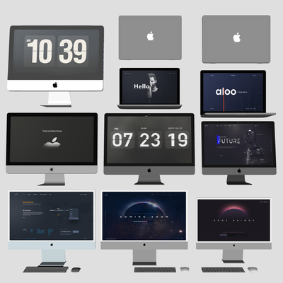  现代苹果电脑显示屏su模型 