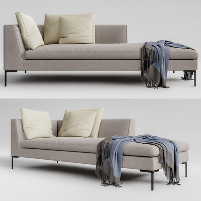 现代布艺贵妃椅su模型