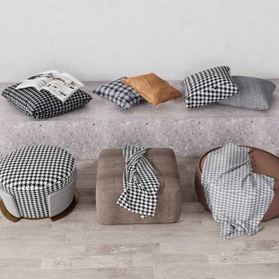  现代坐垫靠枕抱枕su模型 