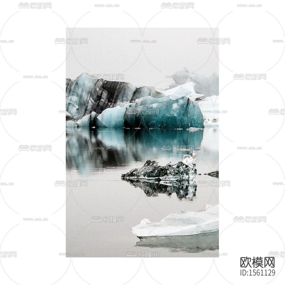 新中式创意冰山摄影装饰画下载