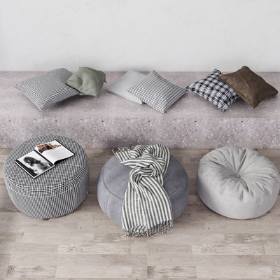  现代坐垫靠枕抱枕su模型 