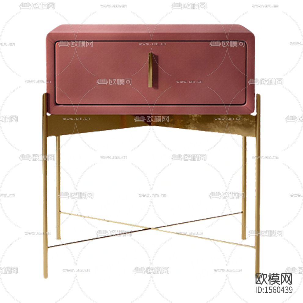 现代轻奢金属实木床头柜下载