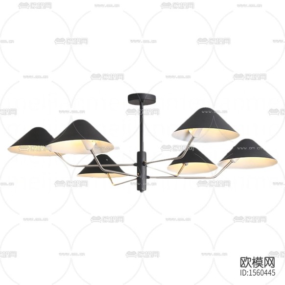 北欧简约黑色金属吊灯下载