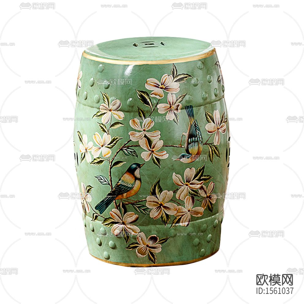 新中式创意仿古彩绘墩陶瓷圆凳下载