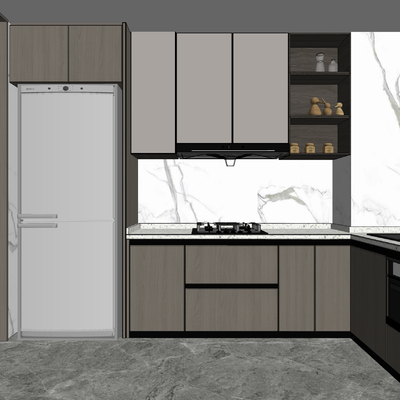 现代厨房su模型