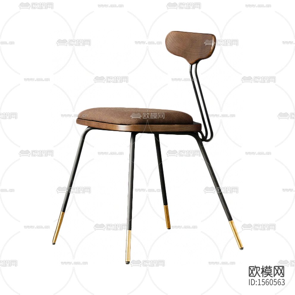 北欧简约不锈钢皮革餐椅下载