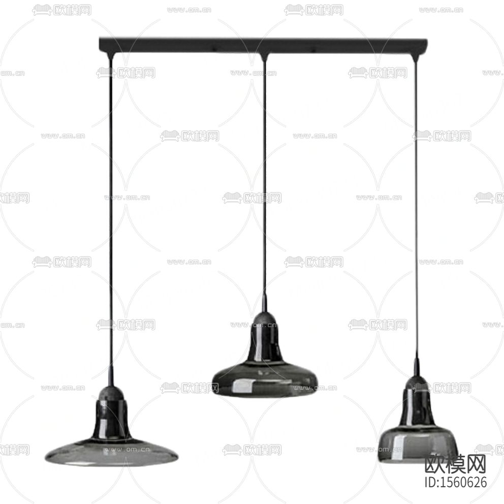 现代简约黑色金属灰色玻璃创意吊灯下载