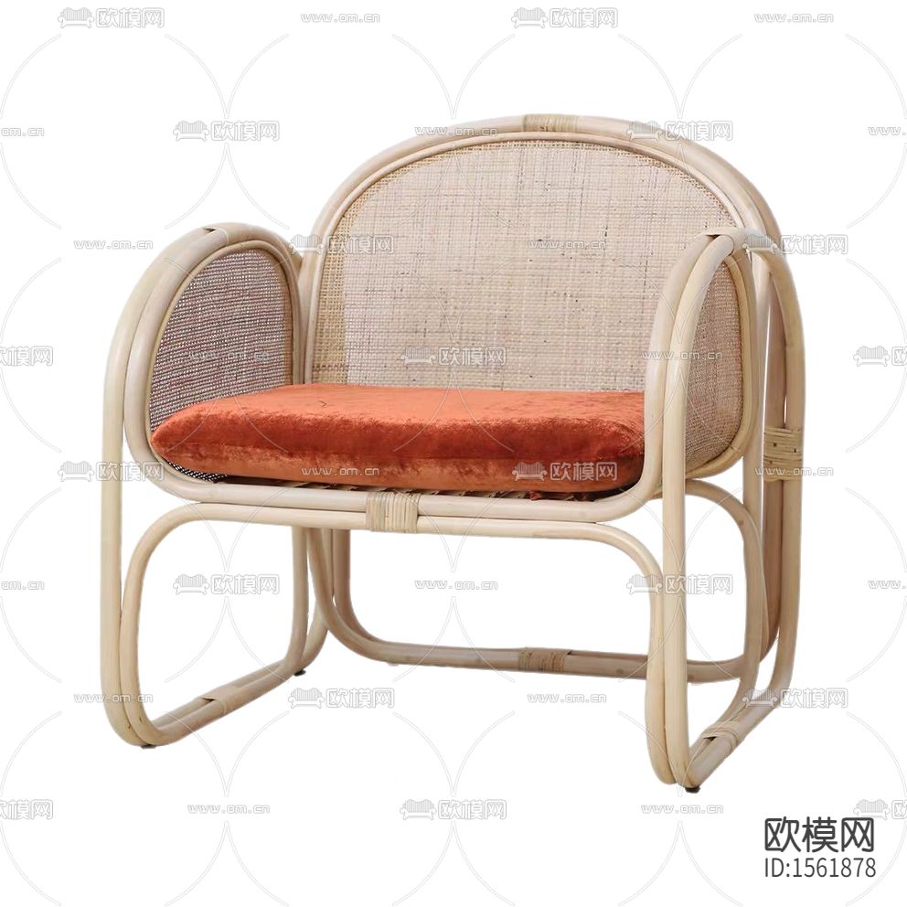 北欧简约实木布艺休闲椅下载