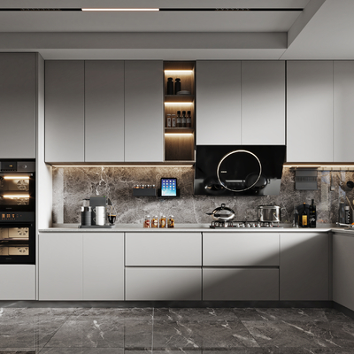  现代厨房su模型 