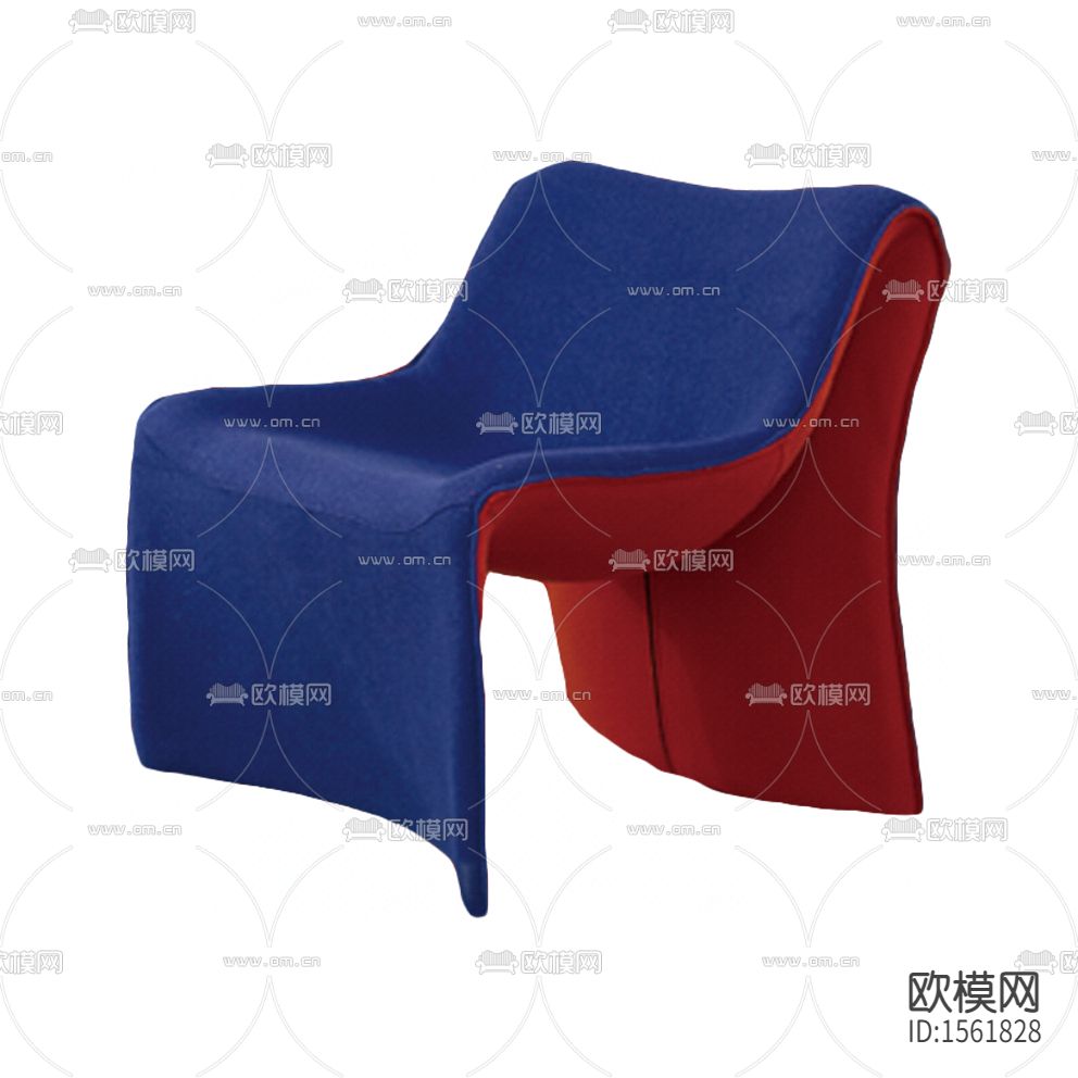 现代简约红蓝色布艺休闲椅下载