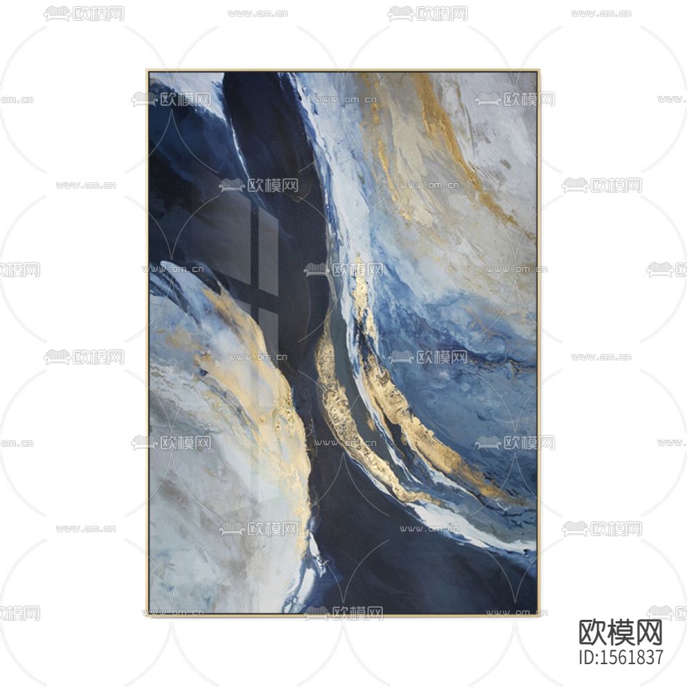 现代轻奢山川流彩金箔抽象画下载
