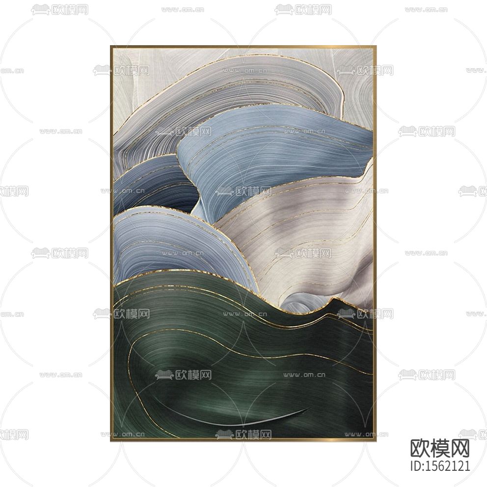 新中式晶瓷波浪纹抽象画下载