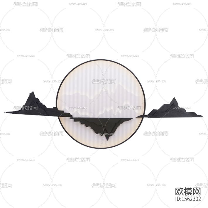 新中式轻奢金属玻璃假山壁灯下载