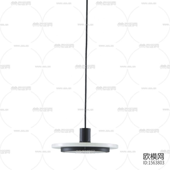 现代极简黑白色金属吊灯下载