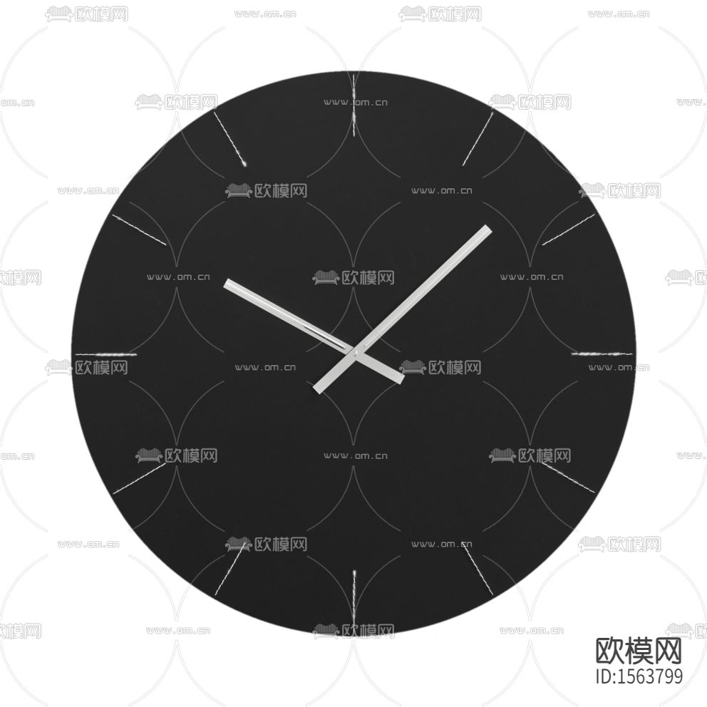 现代极简黑色挂钟下载