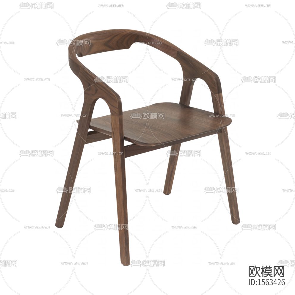 北欧简约黑胡桃木休闲椅下载