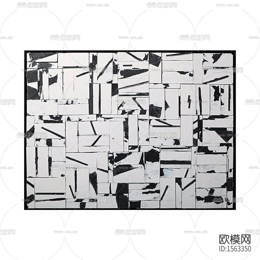 现代简约创意水墨纹路拼接装饰画下载