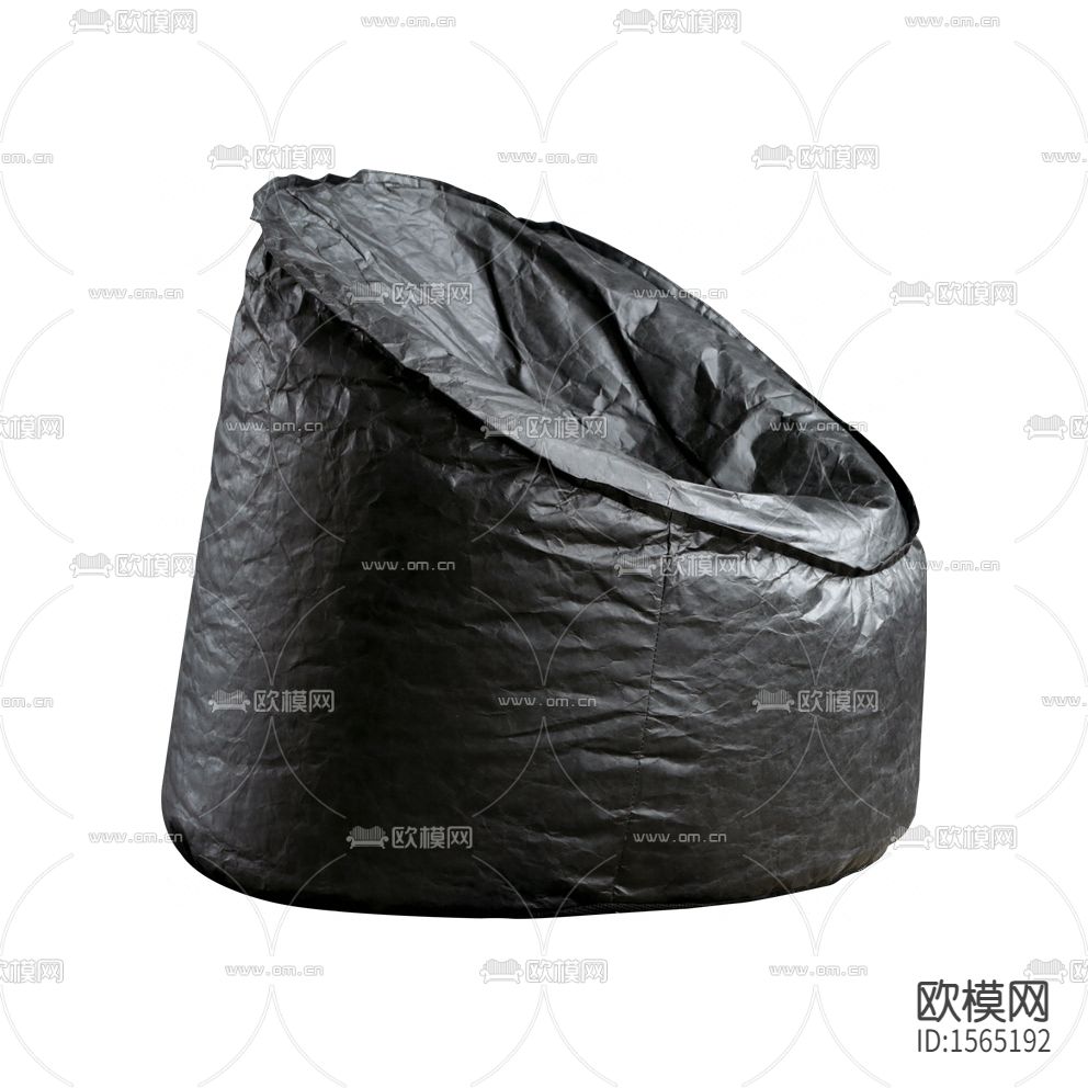 现代简约黑色牛皮纸豆袋懒人沙发下载