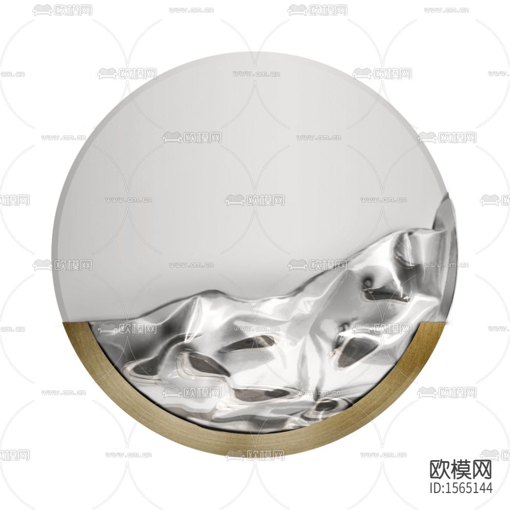 现代轻奢仿水波纹不锈钢壁饰下载