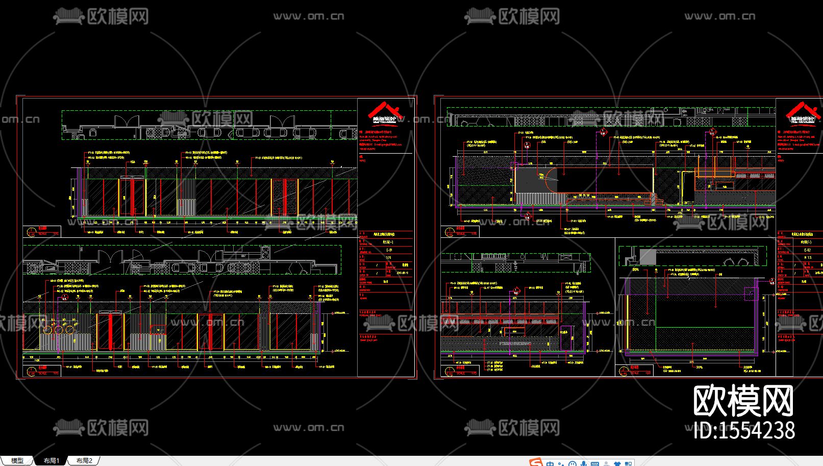 西餐厅cad施工图下载（渲染图7）