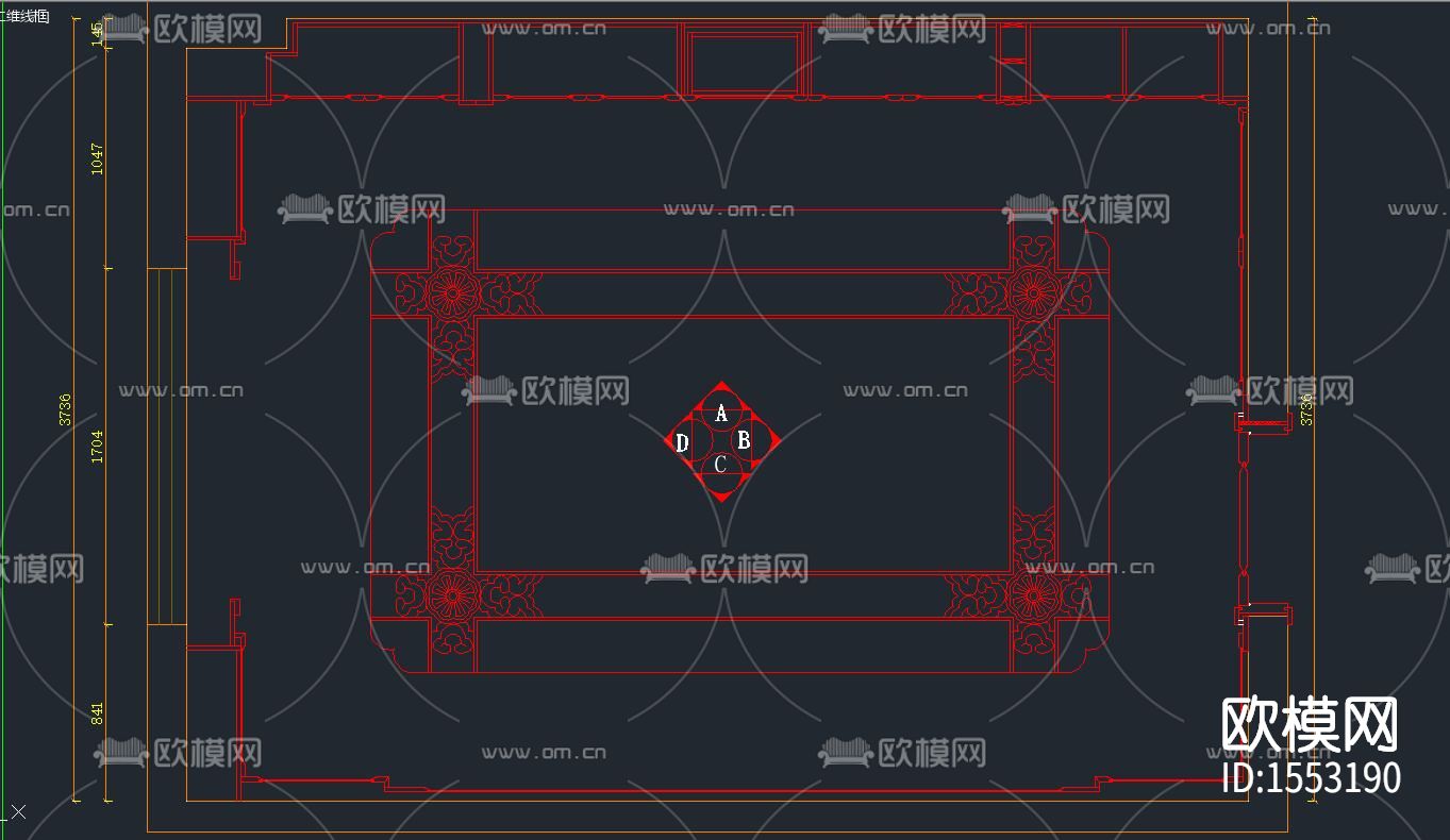 六福如意书柜节点大样下载（渲染图7）